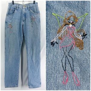 Vintage Wrangler Custom Winx Club Embroidered Jeans 30x32
